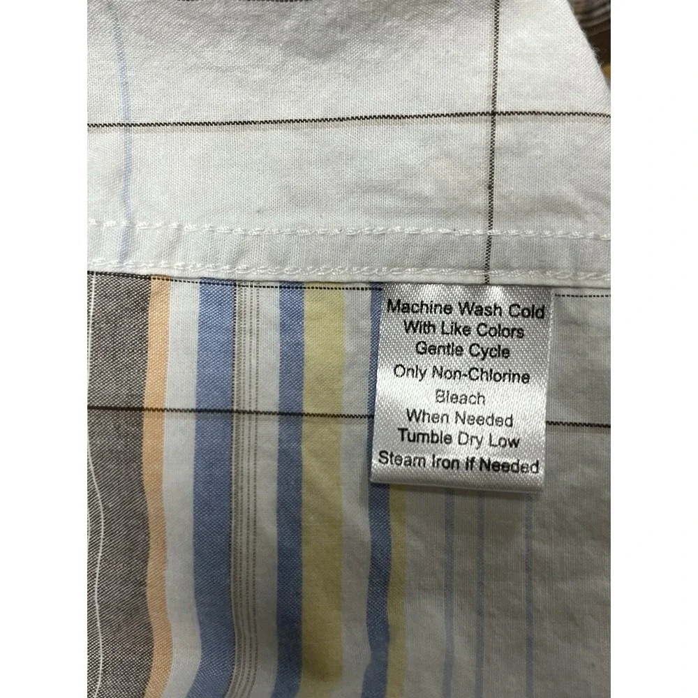 JOE JOSEPH ABBOUD Men's XL Plaid Button Up Shirt 100% Cotton‎ Long Sleeve EUC